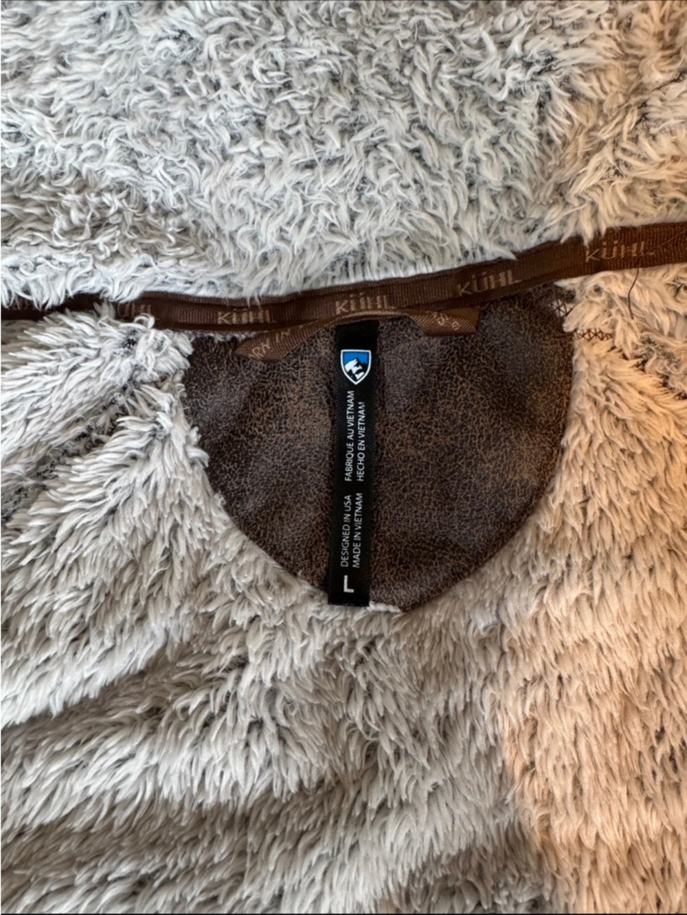 KÜHL Flight Jacket Sherpa Fleece Hooded Jacket Cream Brown Style Size Large - Picture 6 of 10